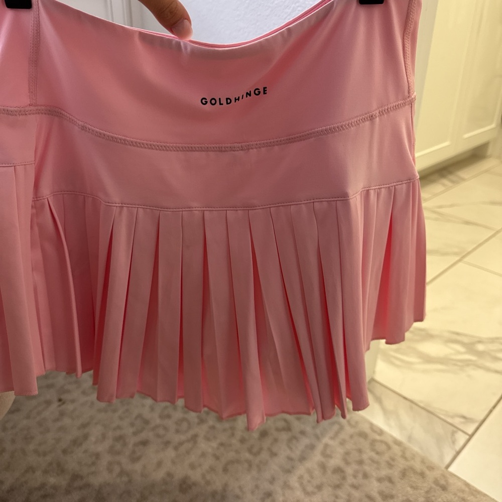 GoldHinge Pink Pleated Women’s Skirt